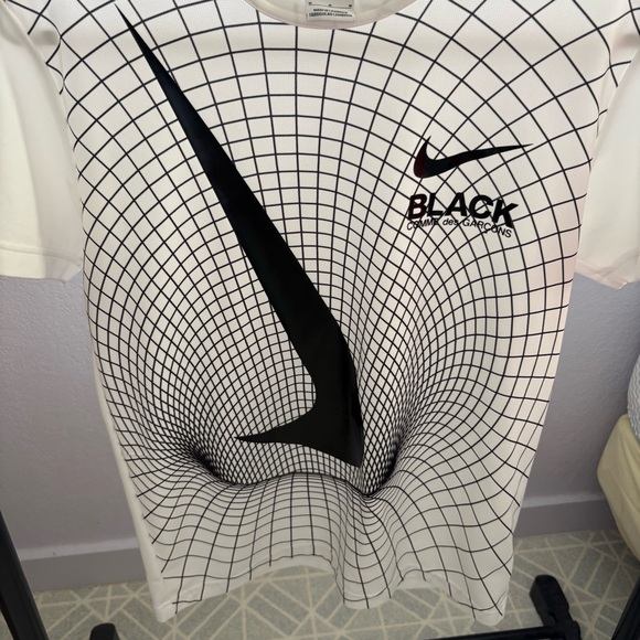NIKE x Comme Des Garcons Black sz S Dri Fit White Tshirt Short Sleeve Japan - Picture 2 of 7